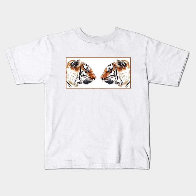 Tiger Face-off Kids T-Shirt by Divan